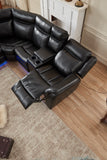 Power reclining Sectional W/LED strip Black Color