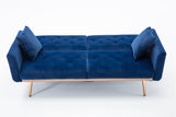 COOLMORE  Velvet  Sofa , Accent sofa .loveseat sofa with rose gold metal feet  and  Navy  Velvet