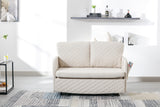 COOLMORE Convertible Sleeper Sofa Bed, Modern Velvet Loveseat Couch with Pull Out Bed, Small Love Seat Futon Sofa Bed with Headboard, 2 Pillows & Side Pockets for Living Room