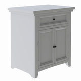 Modern Nightstand with Slide Drawer and Flip Cabinet，Gray