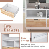 Kitchen Island Cart With 2 Drawers
