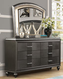 King 6 PC LED Bedroom set made with Gunmetal Copper finish
