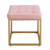 Velvet Shoe Changing Stool, Footstool, Square Cushion Foot Stool, Sofa stool, Rest stool,Low Stool .Step Stool, Small Footrest .Suitable for Clothes Shop,Living Room, Porch, Fitting Room.Pink Bench