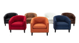 COOLMORE accent Barrel chair living room chair with nailheads and solid wood legs  Light  Coffee microfiber fabric