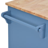 kitchen cart with Rubber wood desktop rolling mobile kitchen island with storage