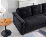 Black L Sectional sofa with storage