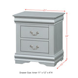ACME Louis Philippe Nightstand in Platinum