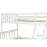 Twin Over Full Bunk Bed with Trundle, Convertible into 2 Beds, the Bunk Bed with Ladder and Safety Rails for Kids, Teens, Adults