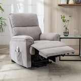 Power Lift Chair with Massage and Heating Function Soft Fabric Upholstery Recliner for Living Room,Light Gray