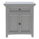 Modern Nightstand with Slide Drawer and Flip Cabinet，Gray
