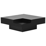 ON-TREND Modern Minimalist Design Square Coffee Table and Plug-in 16-color LED Strip Lights Remote Control for Living Room