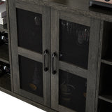 Wine Bar Cabinet, Liquor Storage Credenza, Sideboard with Wine Racks & Stemware Holder