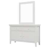 4 Pieces Traditional Concise Style White Bedroom Sets, Nightstand+ Dresser+ Mirror+ Full Bed