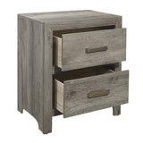 Nightstand Faux Wood Veneer in a Weathered Gray Finish