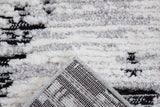 Ebony Tracks Gray and Black Polyester Area Rug  5x8