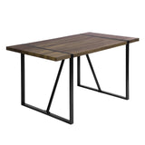 Industrial Rectangular Dining Table, Walnut & Black