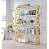 Milavera Bookshelf in Gold & Clear Glass