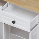 Kitchen Island Cart with Two Storage Cabinets