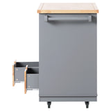 Kitchen Cart Rolling Mobile Kitchen Island Solid Wood Top