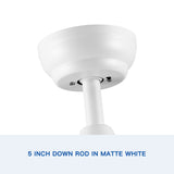YUHAO 44 In Intergrated LED Ceiling Fan Lighting with White ABS Blade