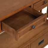Farmhouse Pine Wood Console Table Entry Sofa Table with 4 Drawers & 1 Storage Shelf for Entryway Living Room Bedroom Hallway Kitchen