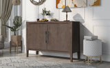 U-Style Storage Cabinet Sideboard Wooden Cabinet with 2 Metal handles and 2 Doors for Hallway, Entryway, Living Room, Bedroom