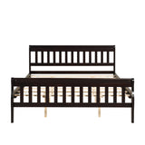 Sleigh Queen Size Wood Platform Bed  for Espresso color