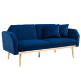 COOLMORE  Velvet  Sofa , Accent sofa .loveseat sofa with rose gold metal feet  and  Teal  Velvet