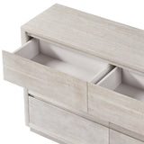 Modern Style Wood Veneer 6-Drawer Dresser for Bedroom, Living Room, Stone Gray