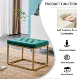 Velvet Shoe Changing Stool,Dark Green Footstool, Square Vanity Chair, Sofa stool,Makup Stool .Vanity Seat ,Rest stool. Piano Bench .Suitable for Clothes Shop,Living room, porch, fitting room Bedroom