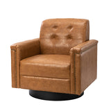 Canace Swivel Armchair-CAMEL