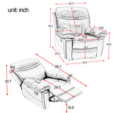 Orisfur. Massage Recliner PU Leather Sofa Chair with Heating and Massage Vibrating  Function