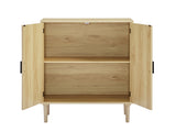 JHX Kitchen storage cabinets with rattan decorative doors, buffets, wine cabinets, dining rooms, hallways, cabinet console tables, （Natural，31.5''LX 15.8''WX 34.6"H）.