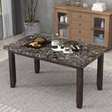 6-piece Faux Marble Dining Table Set  with one Faux Marble Dining Table