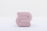 S-shape Velvet Fabric Ottoman Makeup Stool Footstool,Light Pink
