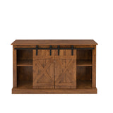 Farmhouse Sliding Barn Door TV Stand for TV up to 65 Inch Flat Screen Media Console Table Storage Cabinet Wood Entertainment Center Sturdy Ranch Rustic Style