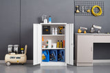 Metal Storage Cabinet with Locking Doors and Adjustable Shelf, Folding Filing Storage Cabinet , Rolling Storage Locker Cabinet for Home Office,School,Garage, White