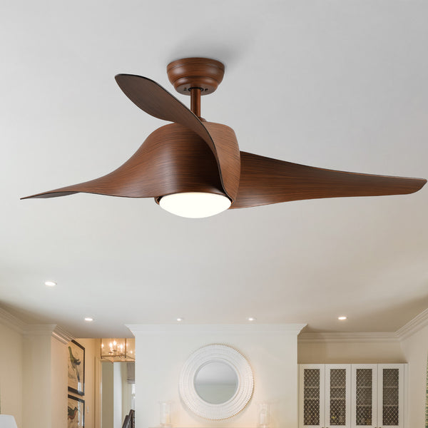 52 In.Intergrated LED Ceiling Fan with Wood Grain Blade