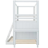 Twin Over Full Bunk Bed with Desk Storage