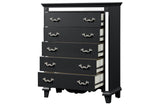King 6 Pc Tufted Upholstery Bedroom set made with Wood in Black