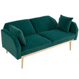 COOLMORE  Velvet  Sofa , Accent sofa .loveseat sofa with rose gold metal feet  and  Teal  Velvet