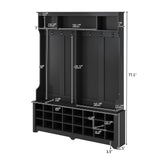 Modern Style Multiple Functions Hallway Coat Rack with Metal Black Hooks