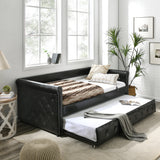 Daybed with Trundle Upholstered Tufted Sofa Bed
