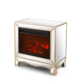 Mirrored mantelpiece with champagne color bezel with built in 1500 function heating