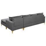Grey Sectional Sofa with Ottoman