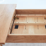 Natural solid oak telescopic table