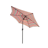 Outdoor Patio 8.6-Feet Market Table Umbrella with Push Button Tilt and Crank, Red Stripes[Umbrella Base is not Included]