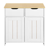 Storage Cabinet with 2 Drawers and Doors, Industrial Accent Kitchen Cupboard, Free Standing Cabinet, Retro Wooden Sideboard, Side Cabinet, for Living Room, Bedroom, Hallway, beige & white