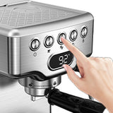 Geek Chef Espresso Machine,20 bar espresso machine with milk frother for latte,cappuccino,Machiato,for home espresso maker,1.8L Water Tank,Stainless Steel