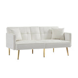 Cream White  VELVET SOFA BED